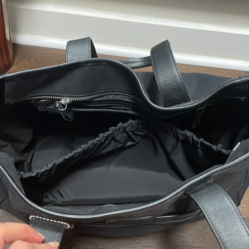 Coach diaper bag. Vintage. EUC. Solid black with lots of pockets. Includes pad - Picture 3 of 3